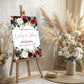 Burgundy & Navy Wedding Welcome Sign