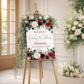 Burgundy & Navy Wedding Welcome Sign