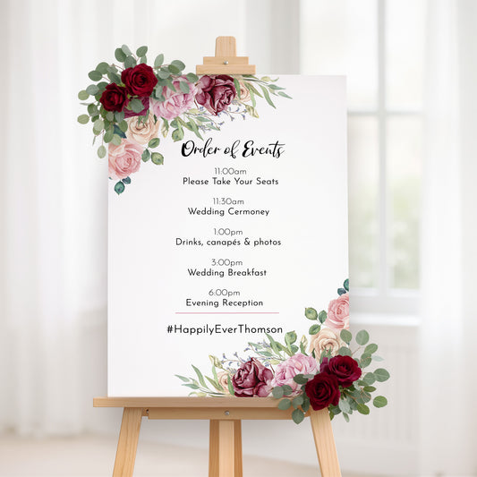BLUSH ROSE Wedding Order of Events