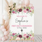 Blush Rose First Holy Communion Welcome Sign