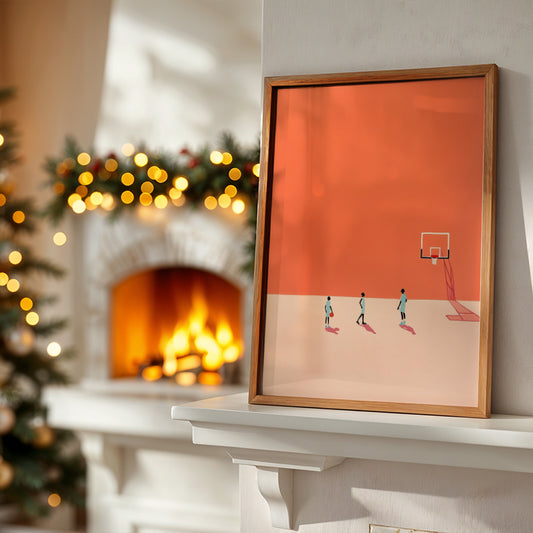 Minimalist Basketball Court Poster