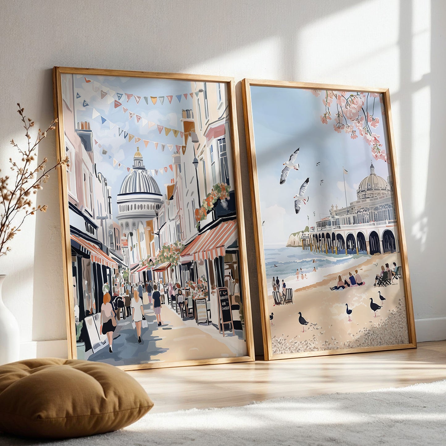 Set Of Two Brighton Posters - Brighton Pier & The Lanes