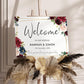 Burgundy Wedding Welcome Sign Landscape