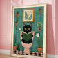 “Cat on the Toilet” – Funny Bathroom Wall Art Print