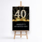 Black and Gold Birthday Party Sign, Any Age