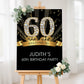 Black and Gold Birthday Party Sign, Any Age