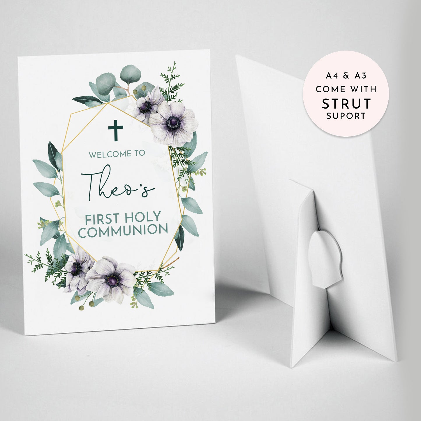 Eucalyptus First Holy Communion Welcome Sign