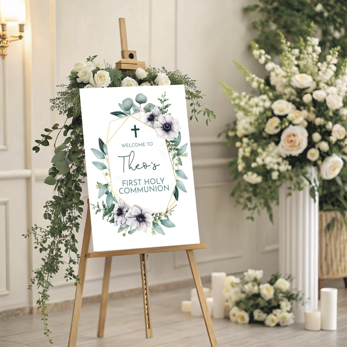 Eucalyptus First Holy Communion Welcome Sign