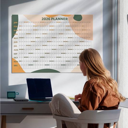 2026 Green Yellow A1 Wall Calendar - Nature Inspired UK