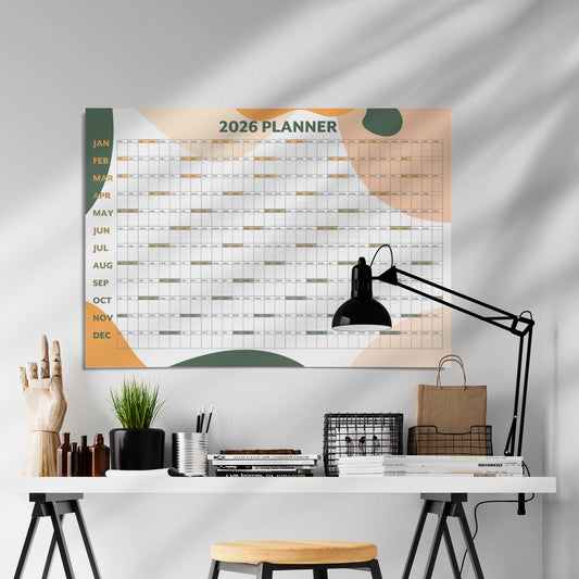 2026 Green Yellow A1 Wall Calendar - Nature Inspired UK