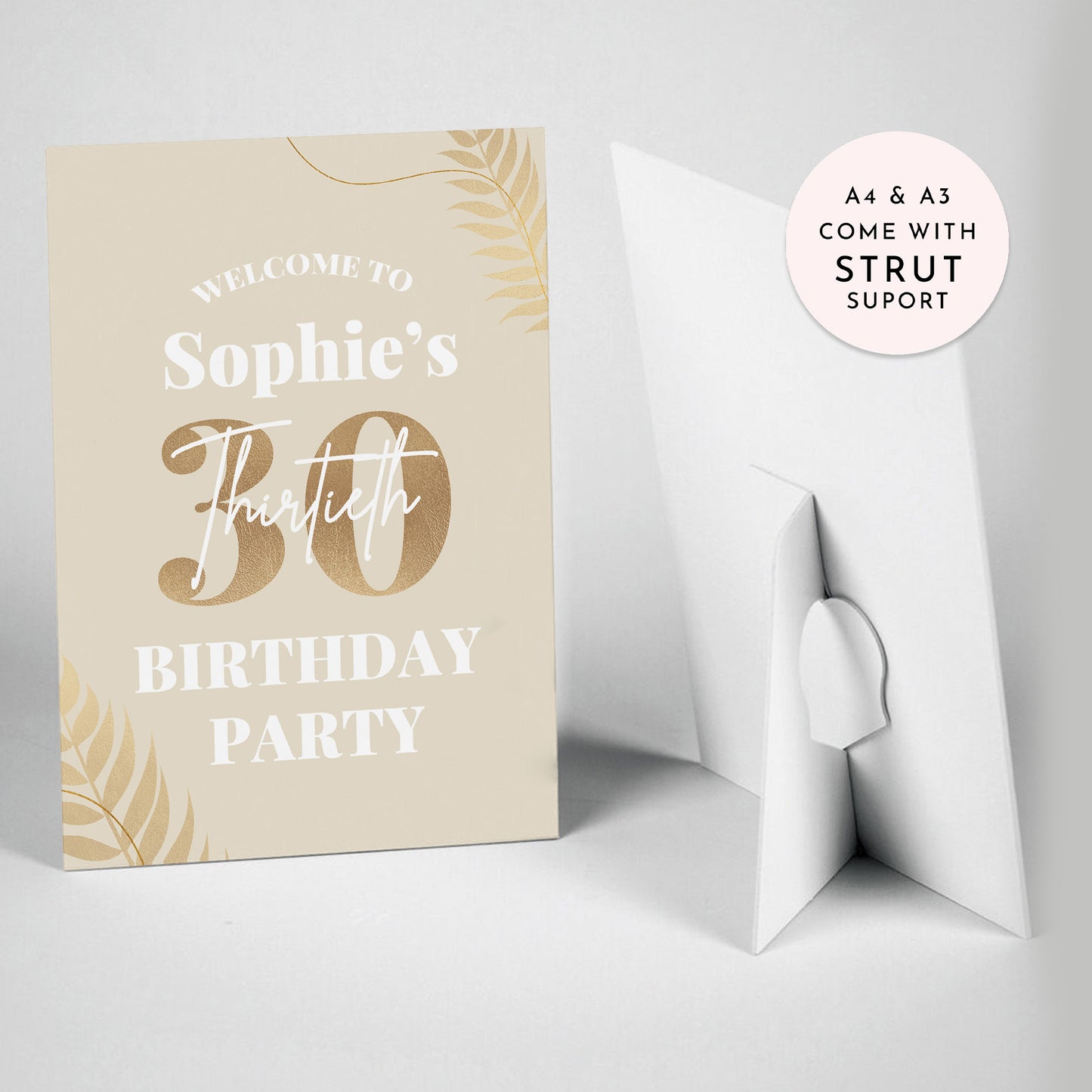 Champagne Gold Birthday Party Welcome Sign