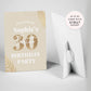 Champagne Gold Birthday Party Welcome Sign