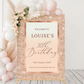 Gold and Cream Sparkle Birthday Welcome Sign
