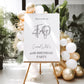 White and Grey Birthday Party Welcome Sign, Any Age