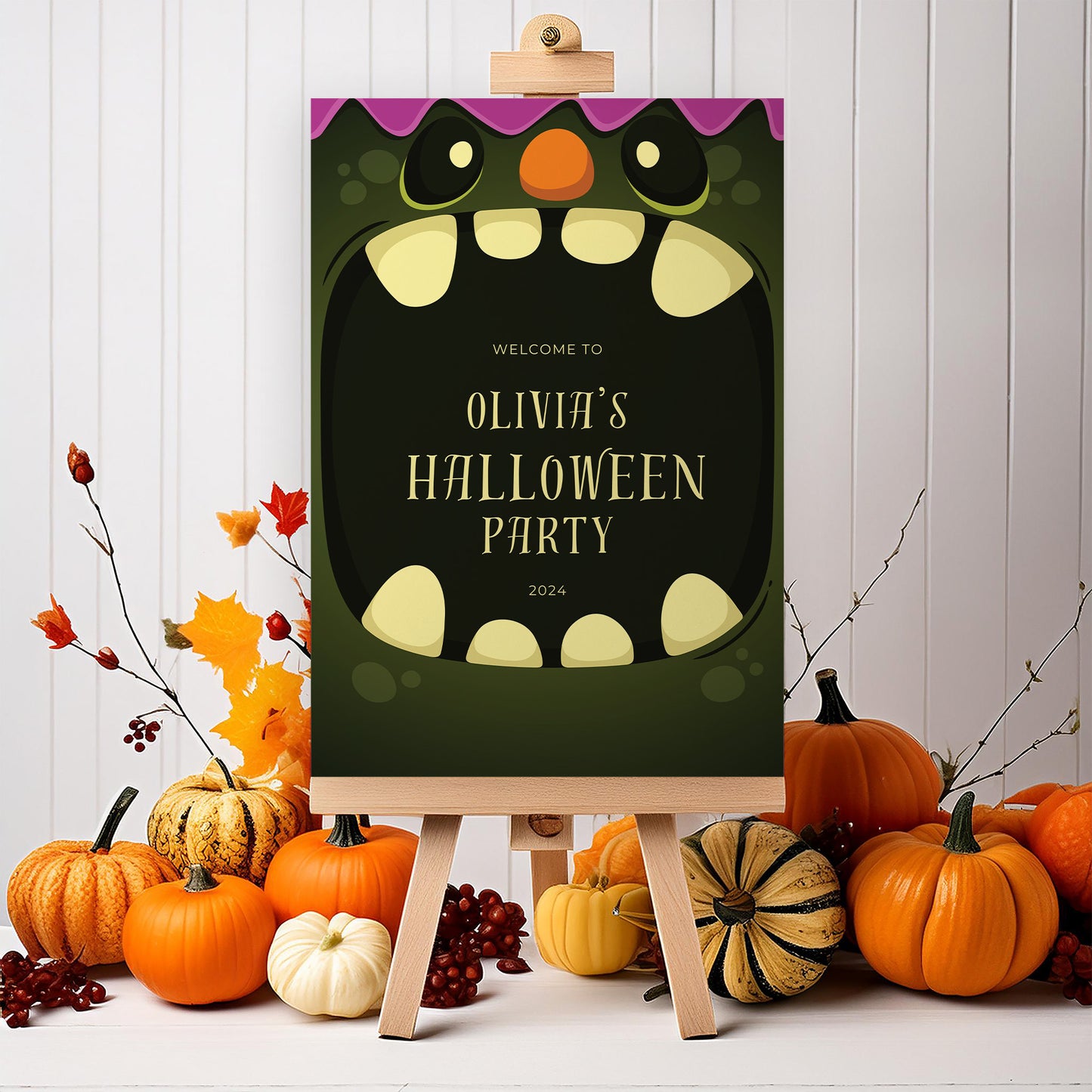 Goblin Halloween Party Sign