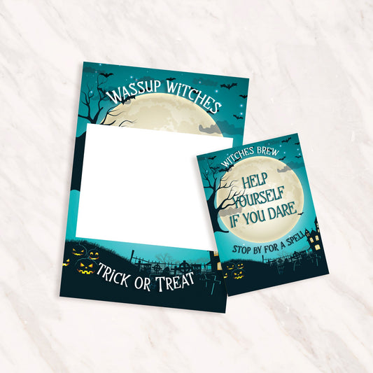 Spooky Personalised Halloween Photobooth Frame and Party Sign