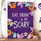 Pumpkin and Skulls Halloween Selfie Frame and Party Sign