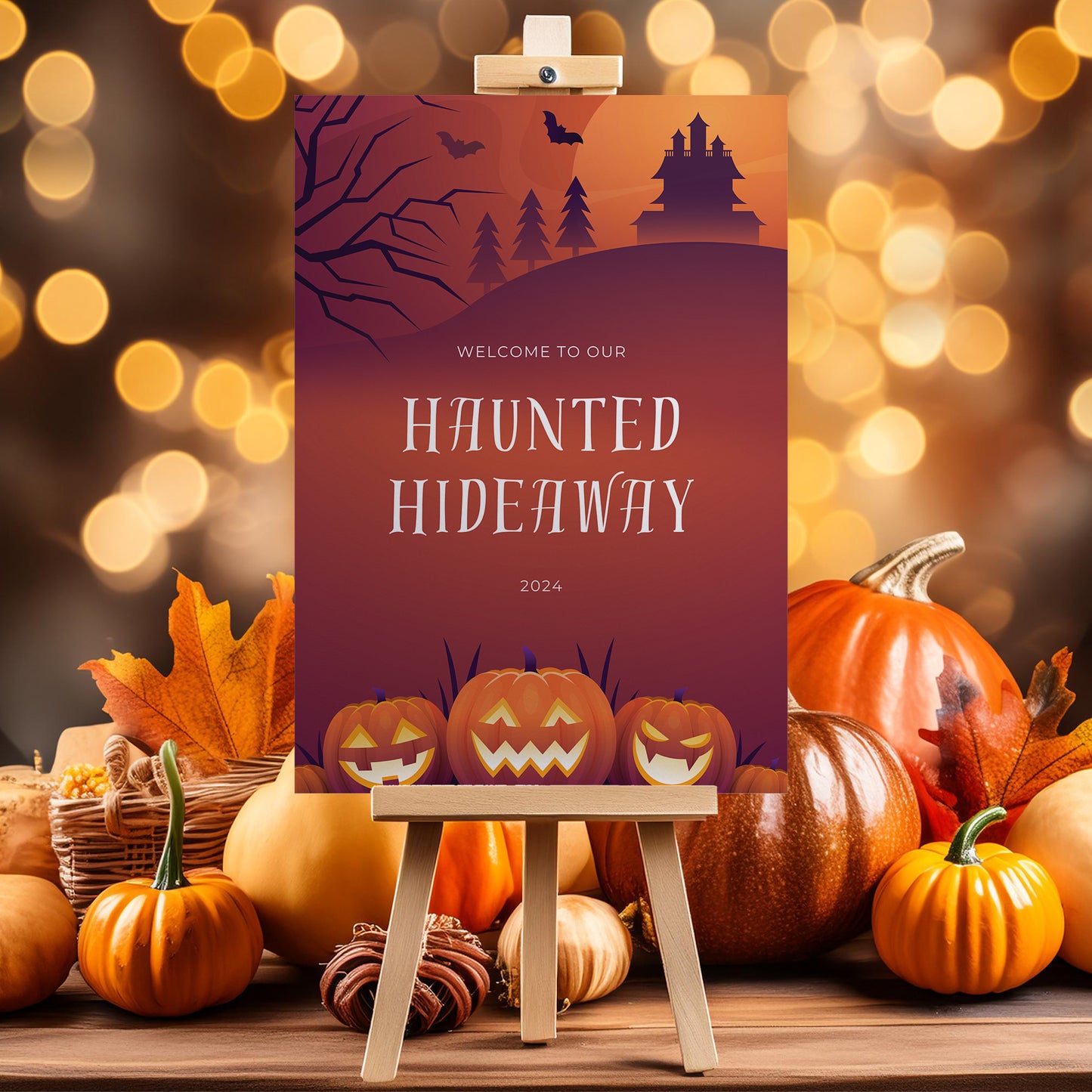 Haunted House Halloween Party Sign