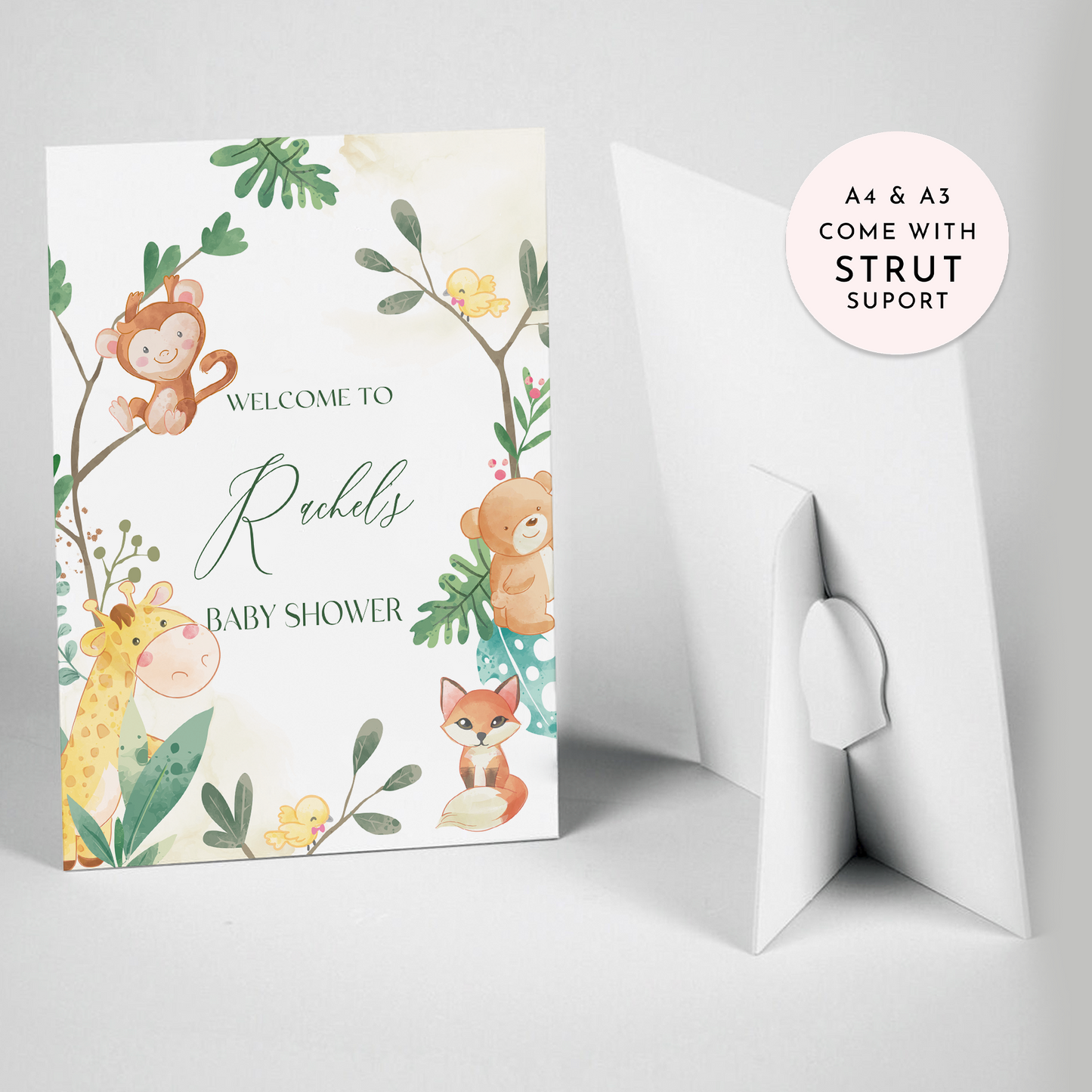 Jungle Animals Baby Shower Sign