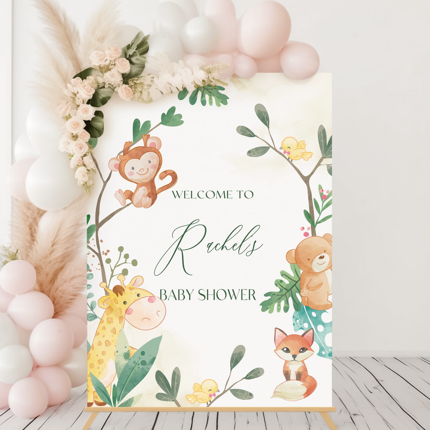 Jungle Animals Baby Shower Sign
