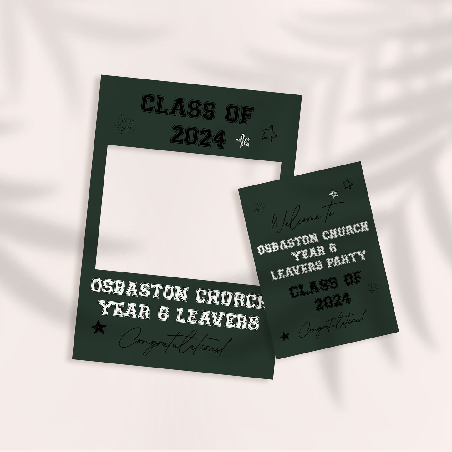 Class of 2024 School Leavers Selfie Frame and Party Sign