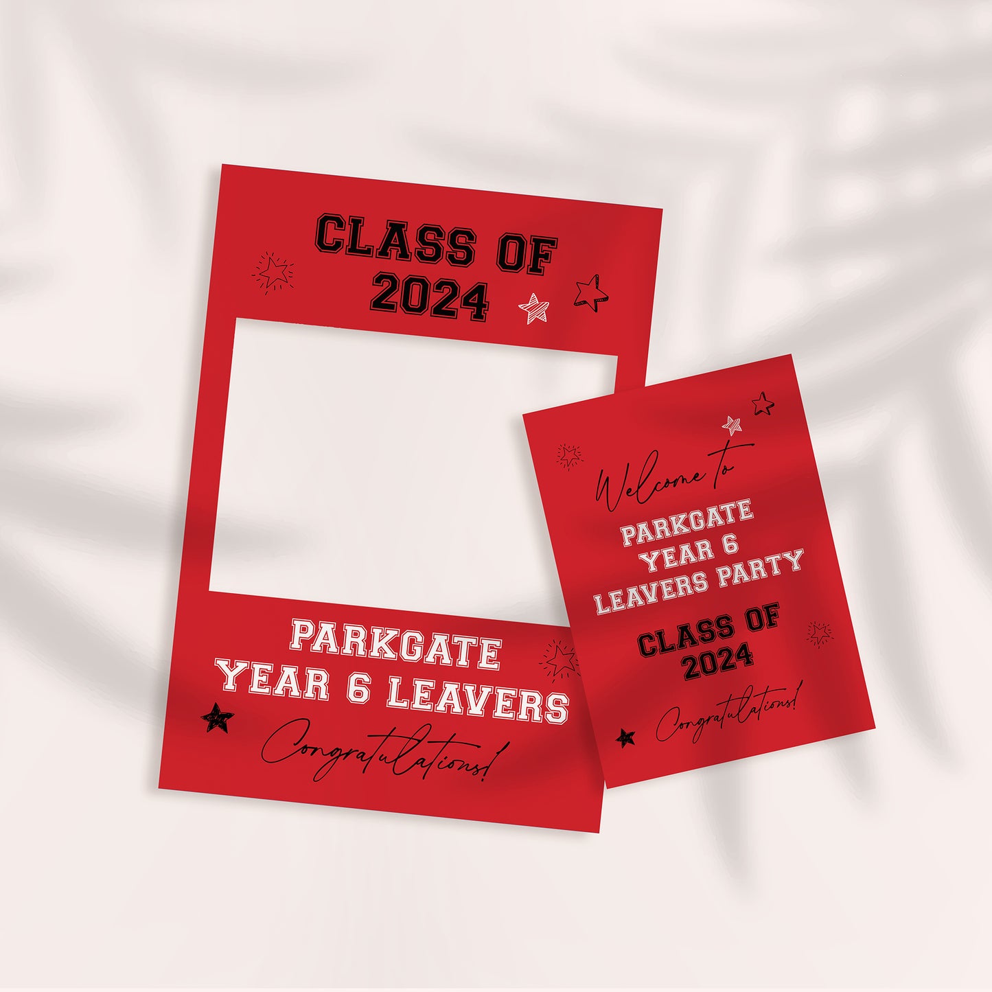 Class of 2024 School Leavers Selfie Frame and Party Sign