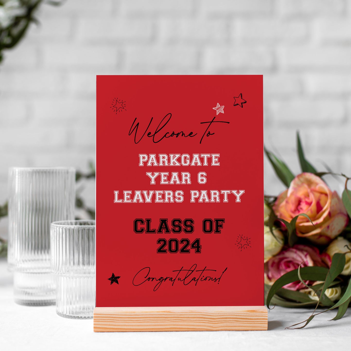 Class of 2024 School Leavers Selfie Frame and Party Sign