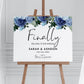 Navy & White Finally Married Wedding Welcome Sign