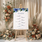 Navy & White Wedding Order of Events Sign