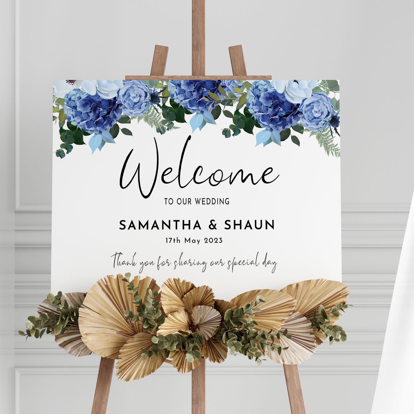 Navy & White Wedding Welcome Sign