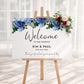 Navy & White Wedding Welcome Sign
