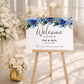 Navy & White Wedding Welcome Sign