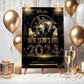 New Years Eve Party Sign, Black and Gold NYE Party