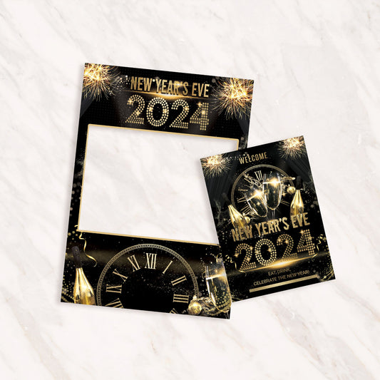 New Years Eve Photobooth Frame and Matching NYE Party Sign
