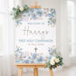 Soft Blue First Holy Communion Welcome Sign