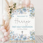 Soft Blue First Holy Communion Welcome Sign