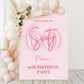 Neon Pink Birthday Party Welcome Sign - Any Age