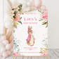 Pink Peter Rabbit Baby Shower Sign