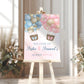 Pink and Blue Hot Air Balloon Gender Reveal Welcome Party Sign