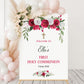 First Holy Communion Welcome Sign Cerise/Red Rose