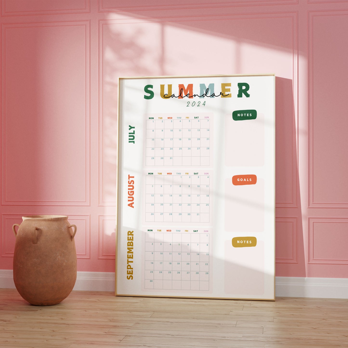 Summer Holiday Wall Calendar