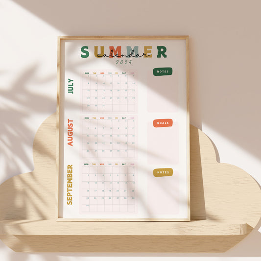 Summer Holiday Wall Calendar