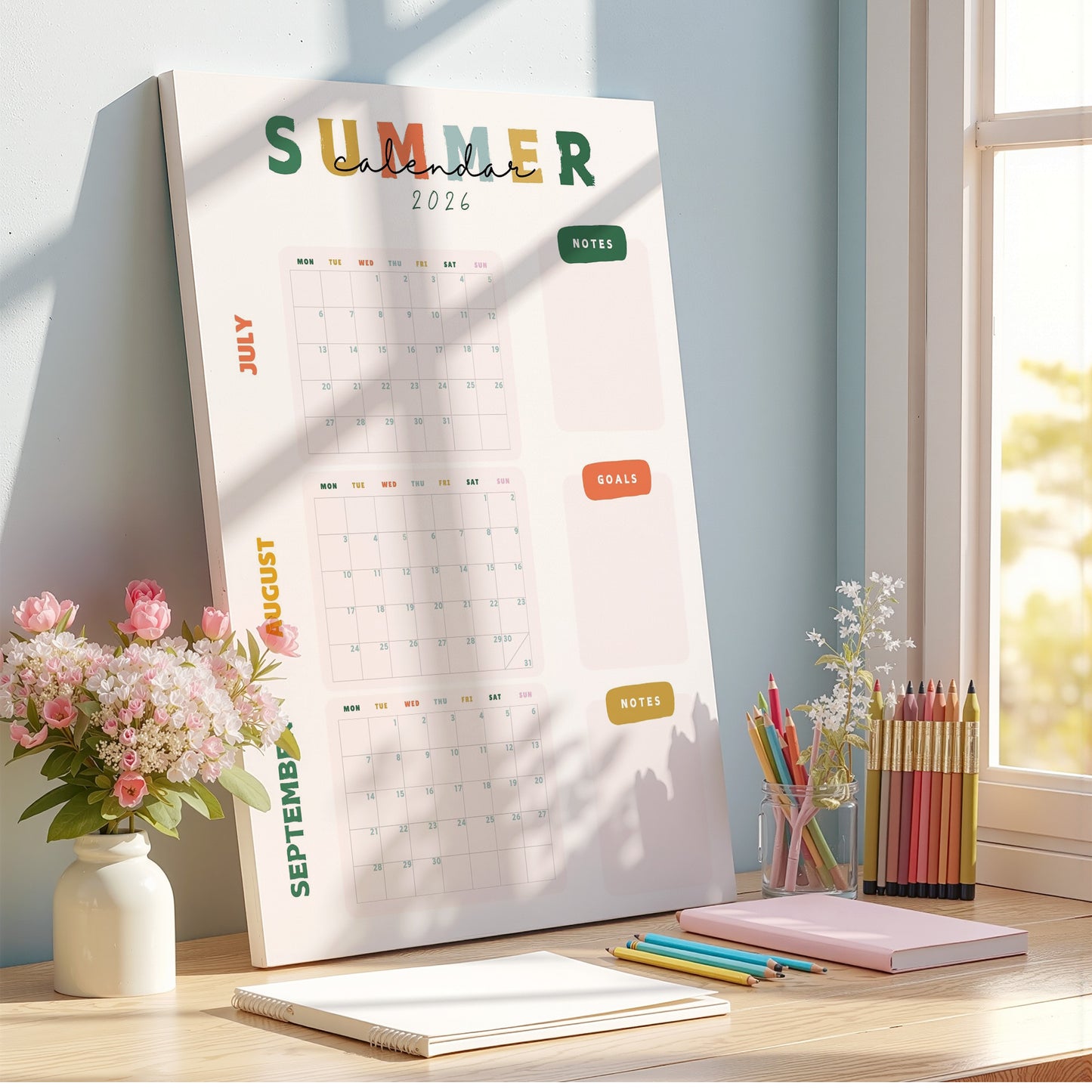 Summer Holiday Wall Calendar