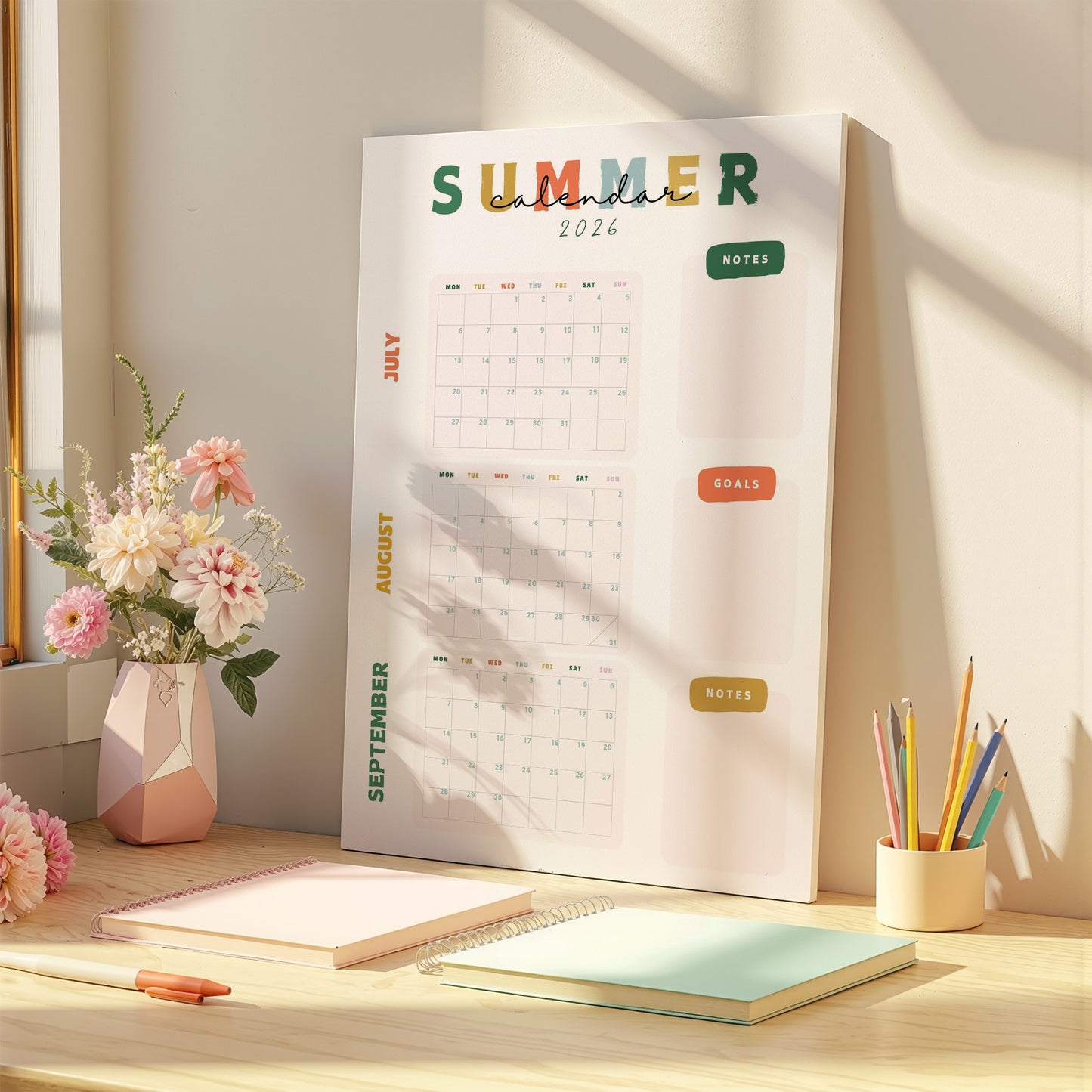 Summer Holiday Wall Calendar