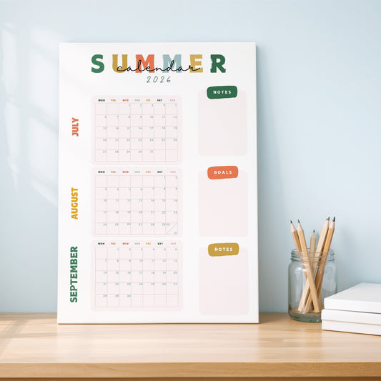 Summer Holiday Wall Calendar