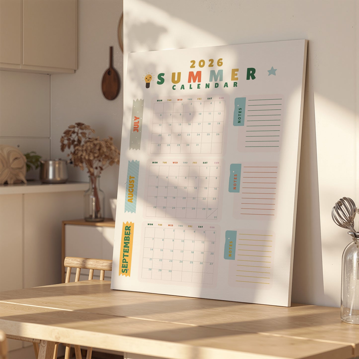 Fun Summer Wall Calendar