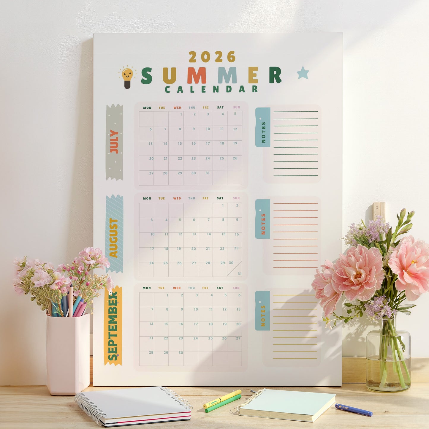 Fun Summer Wall Calendar