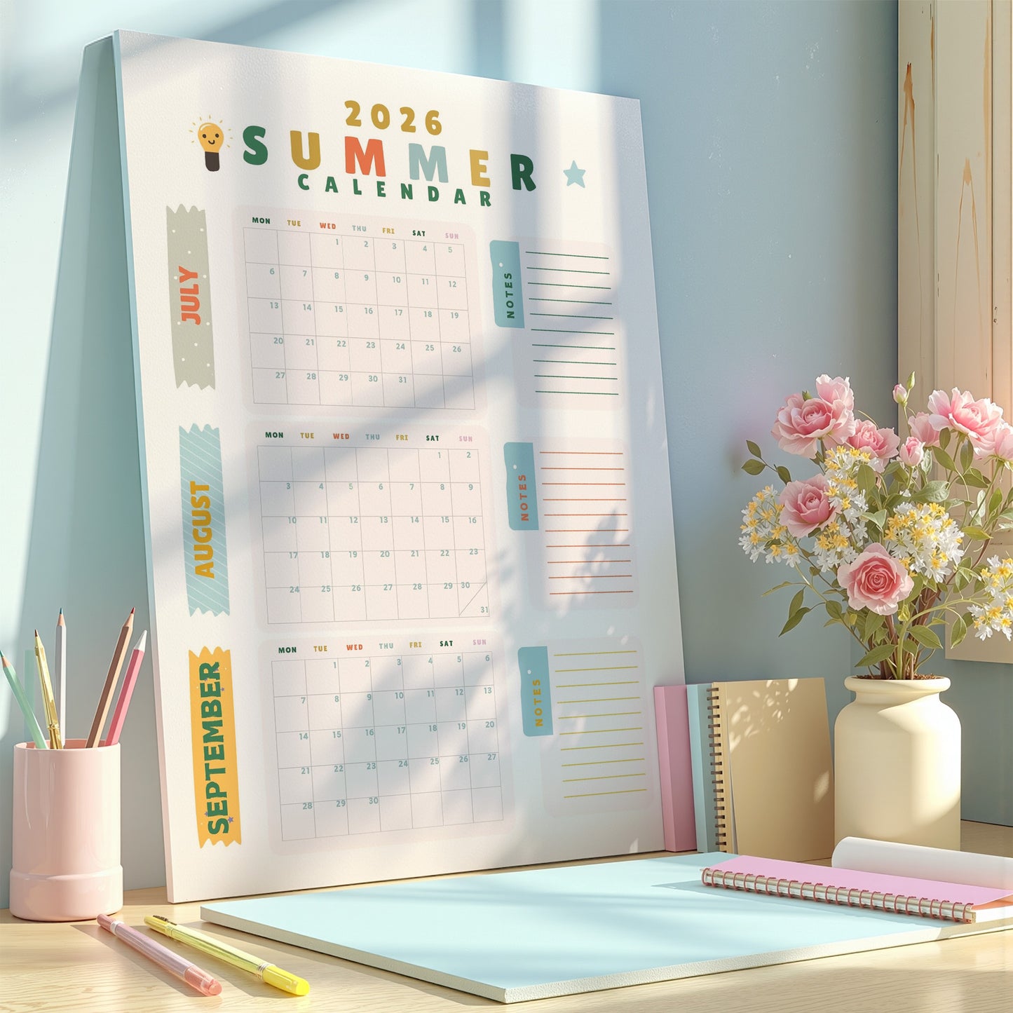 Fun Summer Wall Calendar