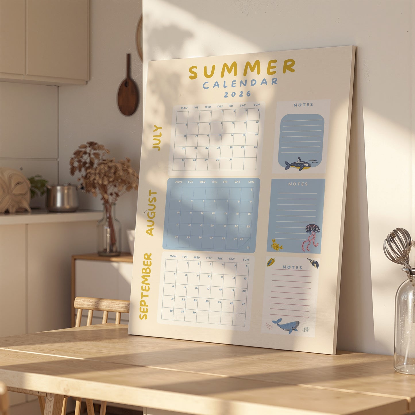 Pastel Blue Summer Holiday Planner