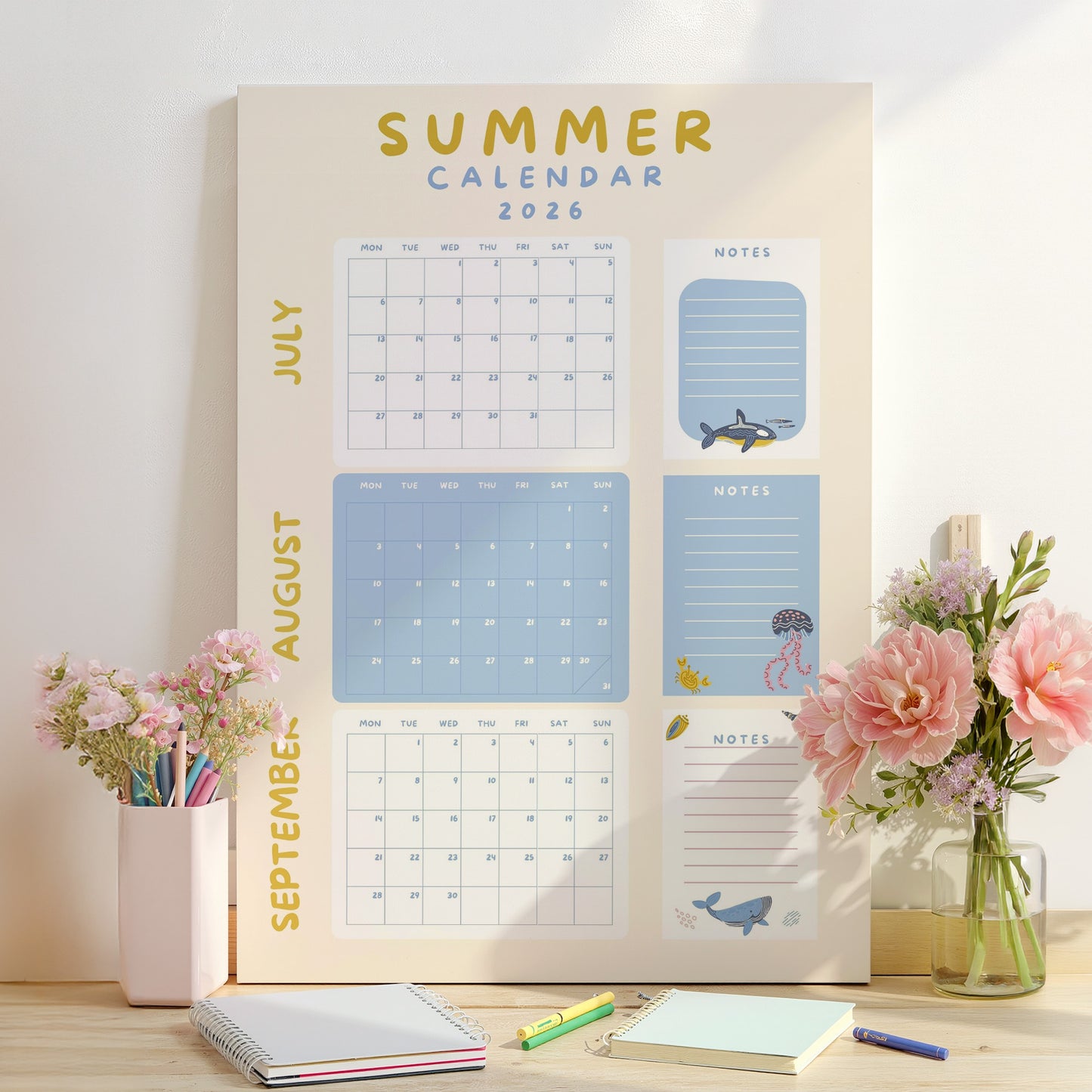 Pastel Blue Summer Holiday Planner